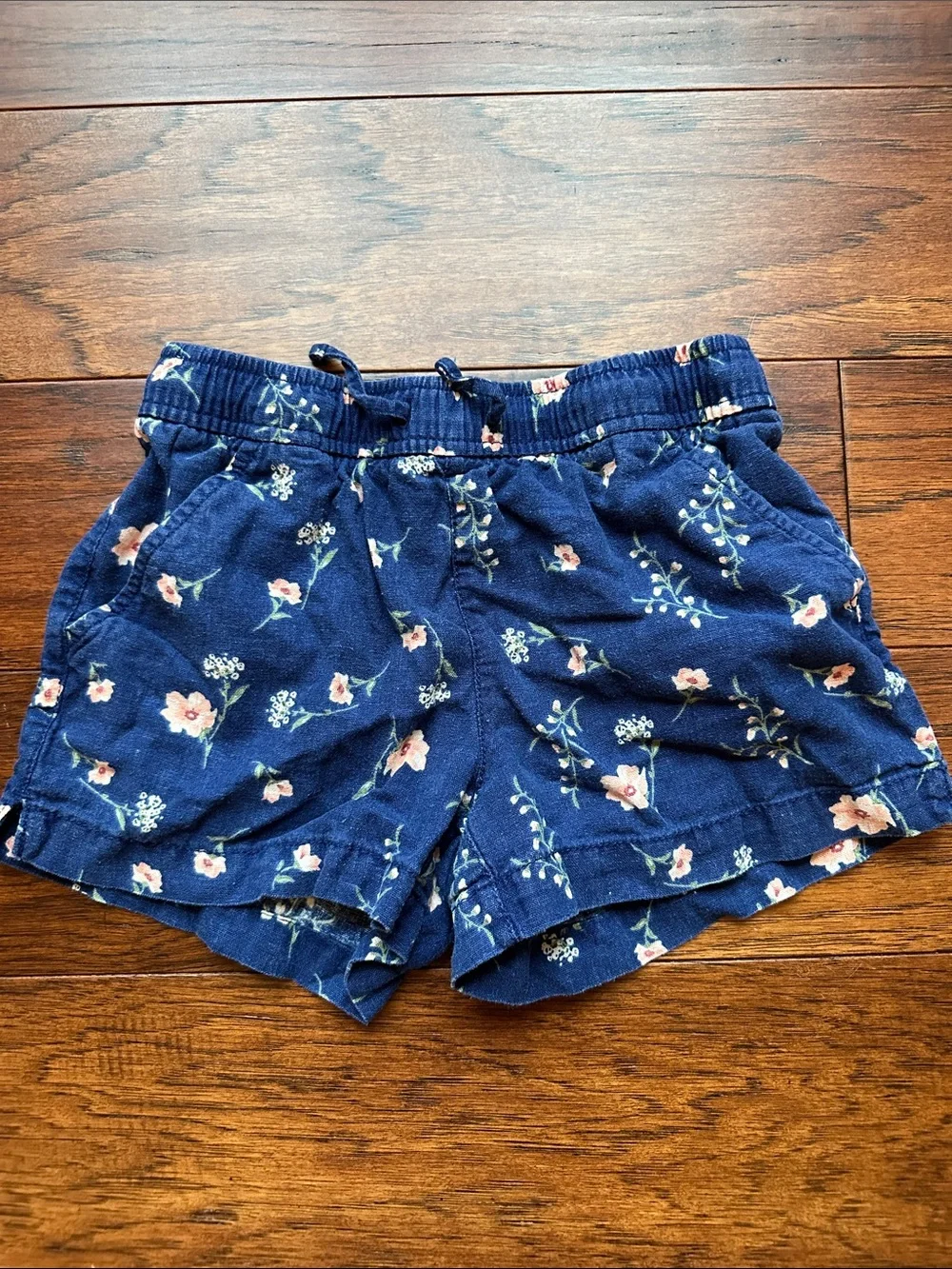 Old Navy Girls Navy Striped & Floral Shorts